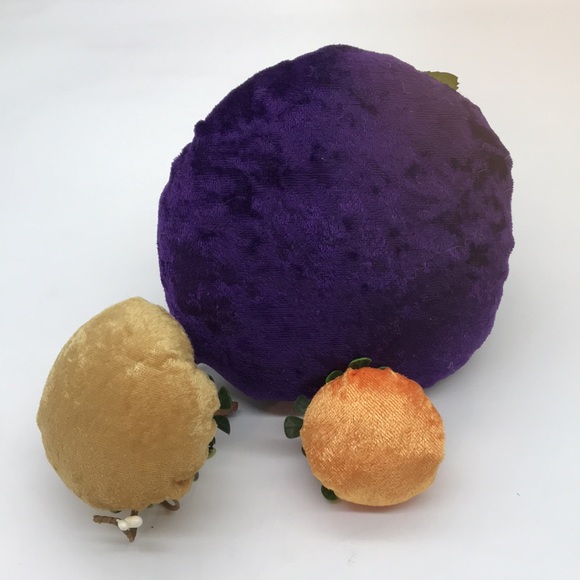 Trio of 3 Handmade Velvet, poly filled Pumpkins - Picture 10 of 10